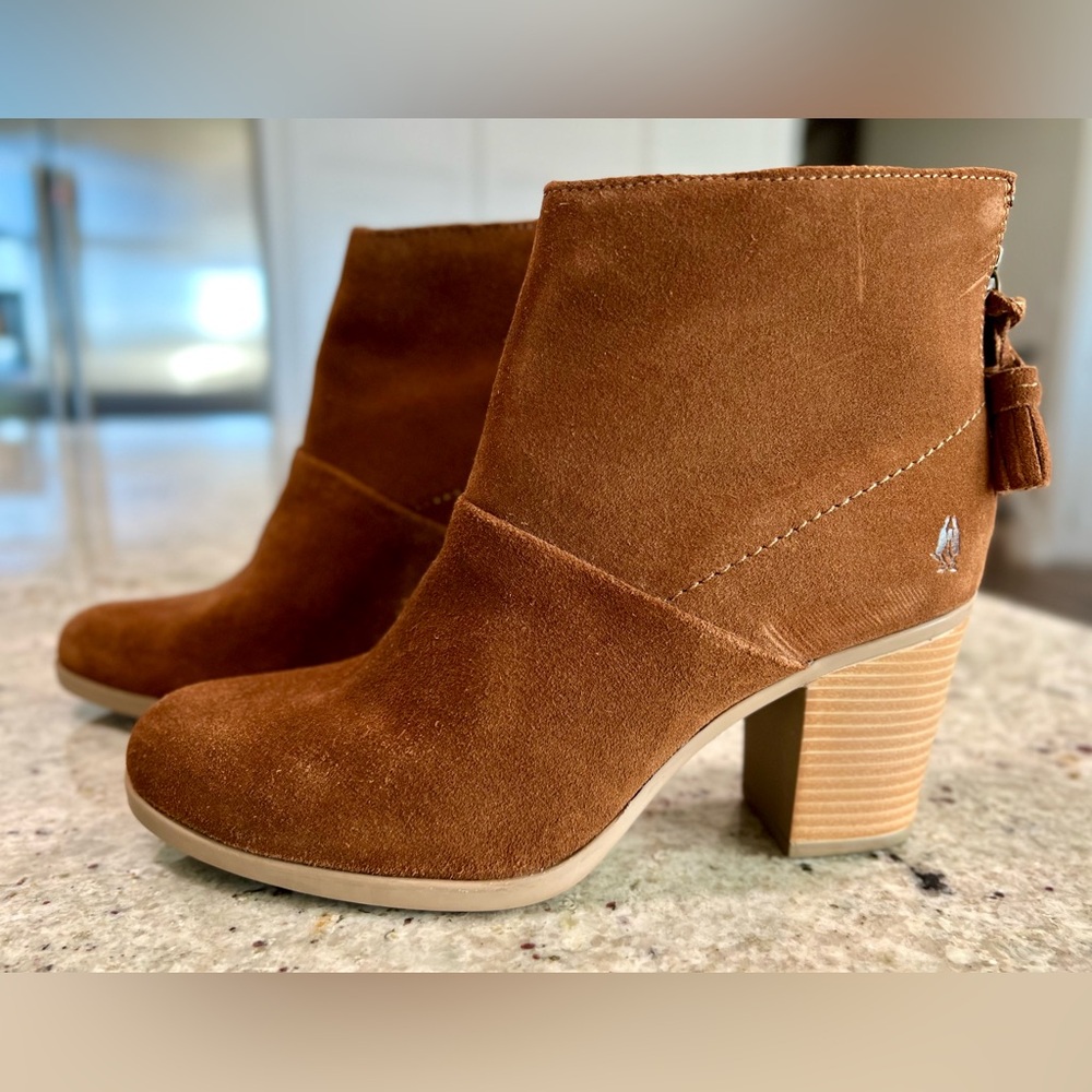 Hush Puppies Tan Suede Ankle Booties